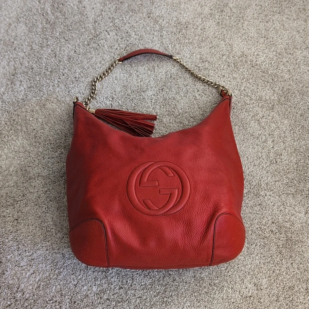 Gucci Soho Red Chain Hobo